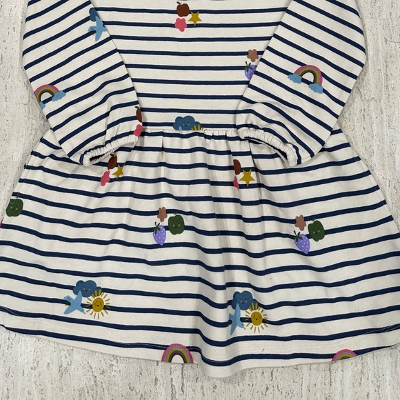 NWT Mini Boden Stripe Rainbow Clouds Sweatshirt Dress, Size 9-10 - Picture 3 of 9